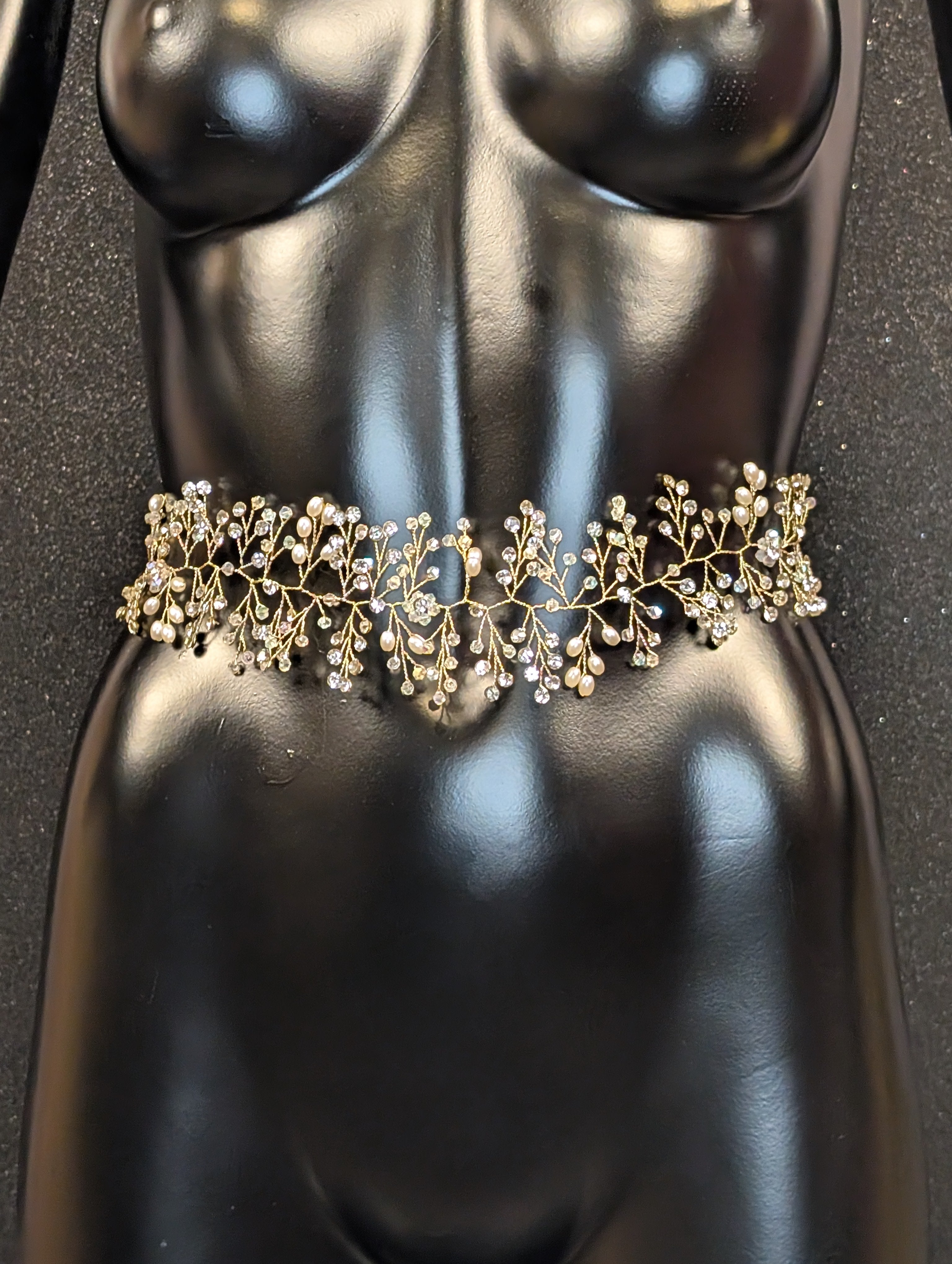 CINTURON PEDRERIA GOLDEN DROPS